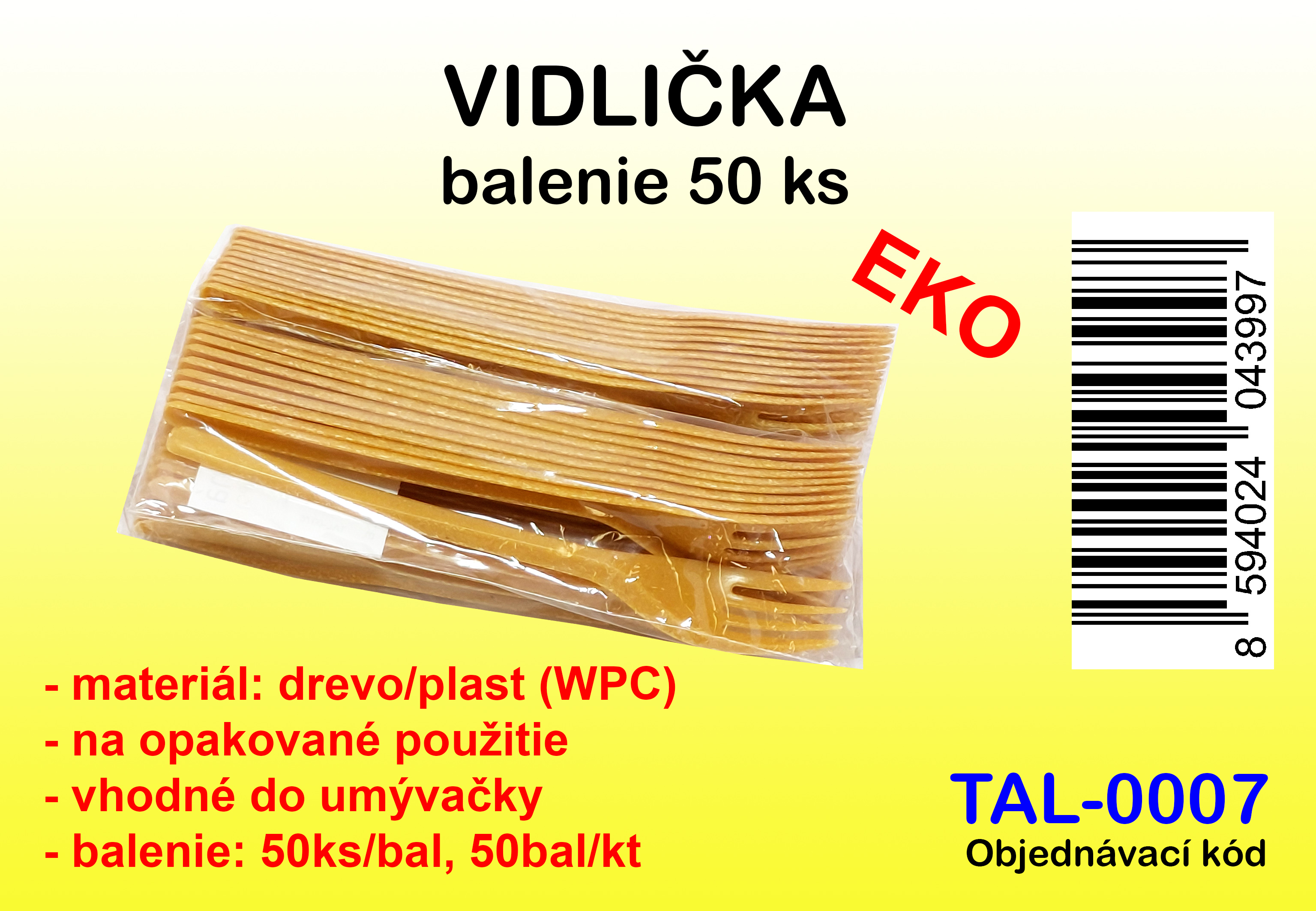 VIDLIČKA KOMPOZIT DREVO/PLAST (WPC) 50KS/BAL