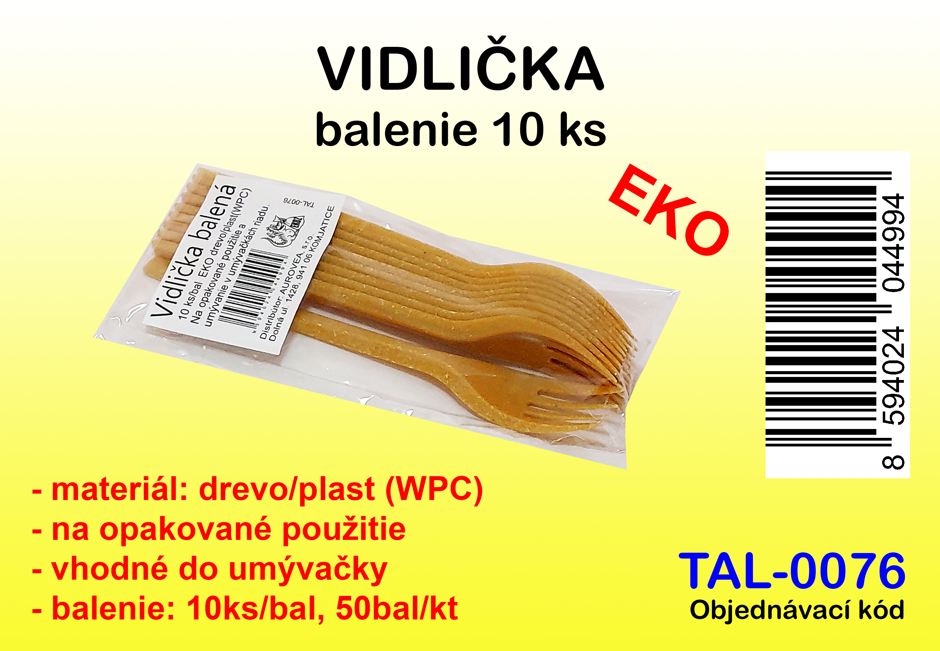 VIDLIČKA  EKO KOMPOZIT DREVO/PLAST (WPC) 10KS/BAL