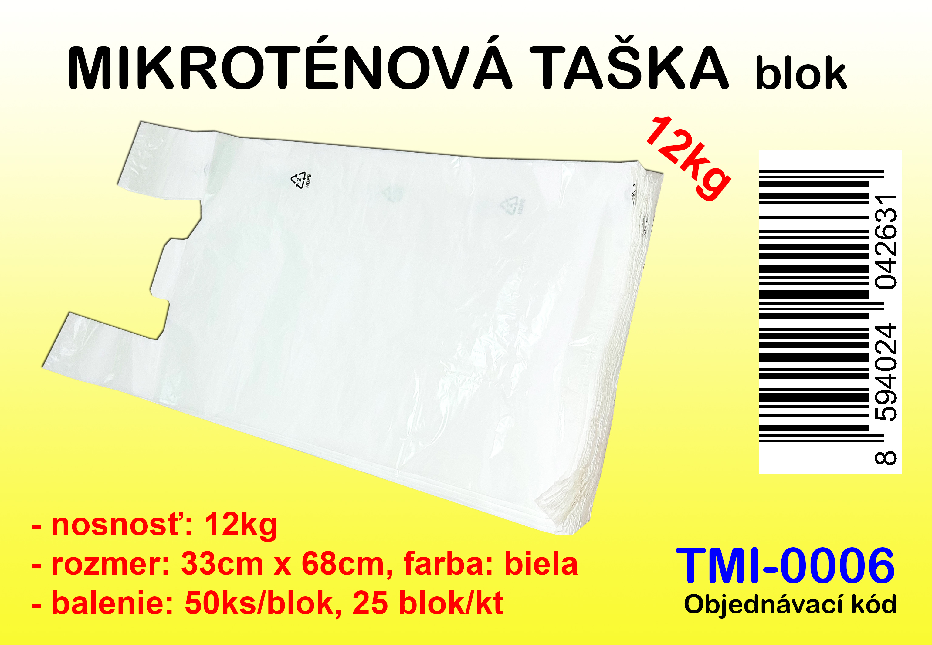 MIKROTÉNOVÁ TAŠKA, 12kg, 50ks/blok