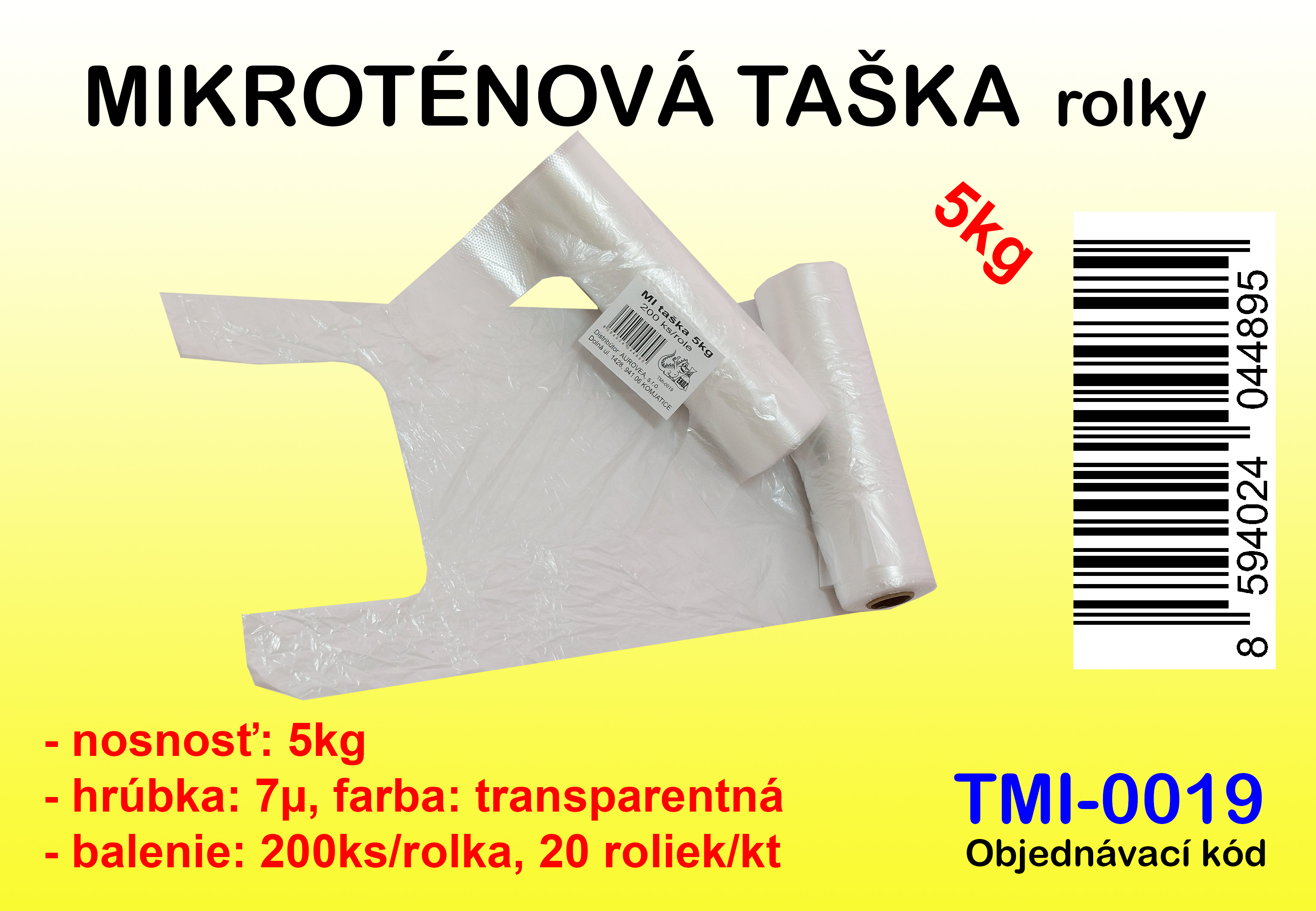 MIKROTÉNOVÁ TAŠKA, 5kg, ROLKA