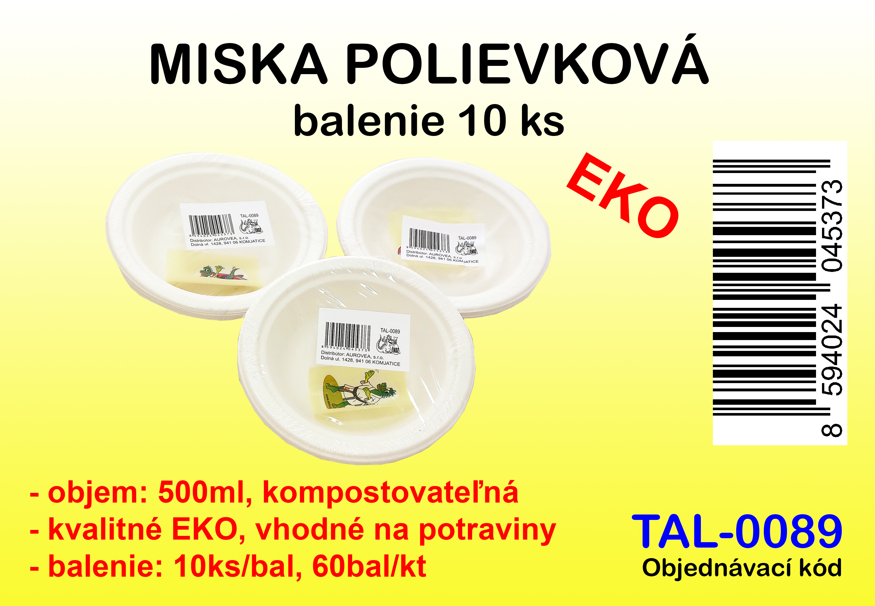 TANIER 500ML, BUNICINA 01BAL/10KS PRIEMER 17,8CM