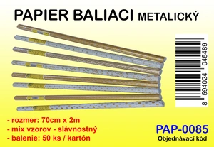 DARČEKOVÝ PAPIER METALICKÝ 70x200CM