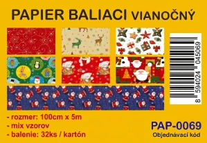 PAPIER VIANOČNÝ 1x5m