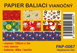 PAPIER VIANOČNÝ 1x3m