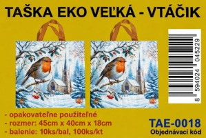 EKO TAŠKA VIANOČNÁ - VEĽKÁ VTÁČIK