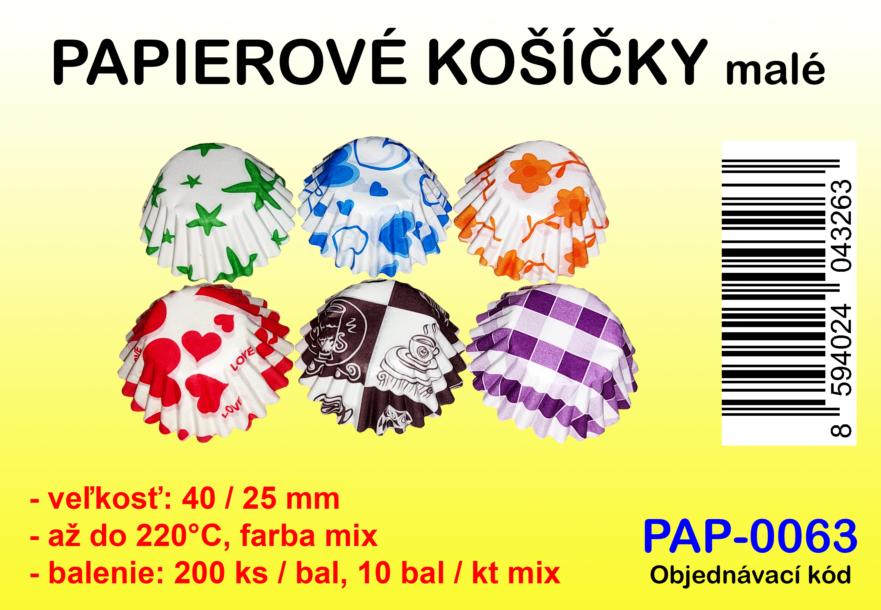 KOŠÍČKY NA PEČENIE FAREBNÉ MALÉ