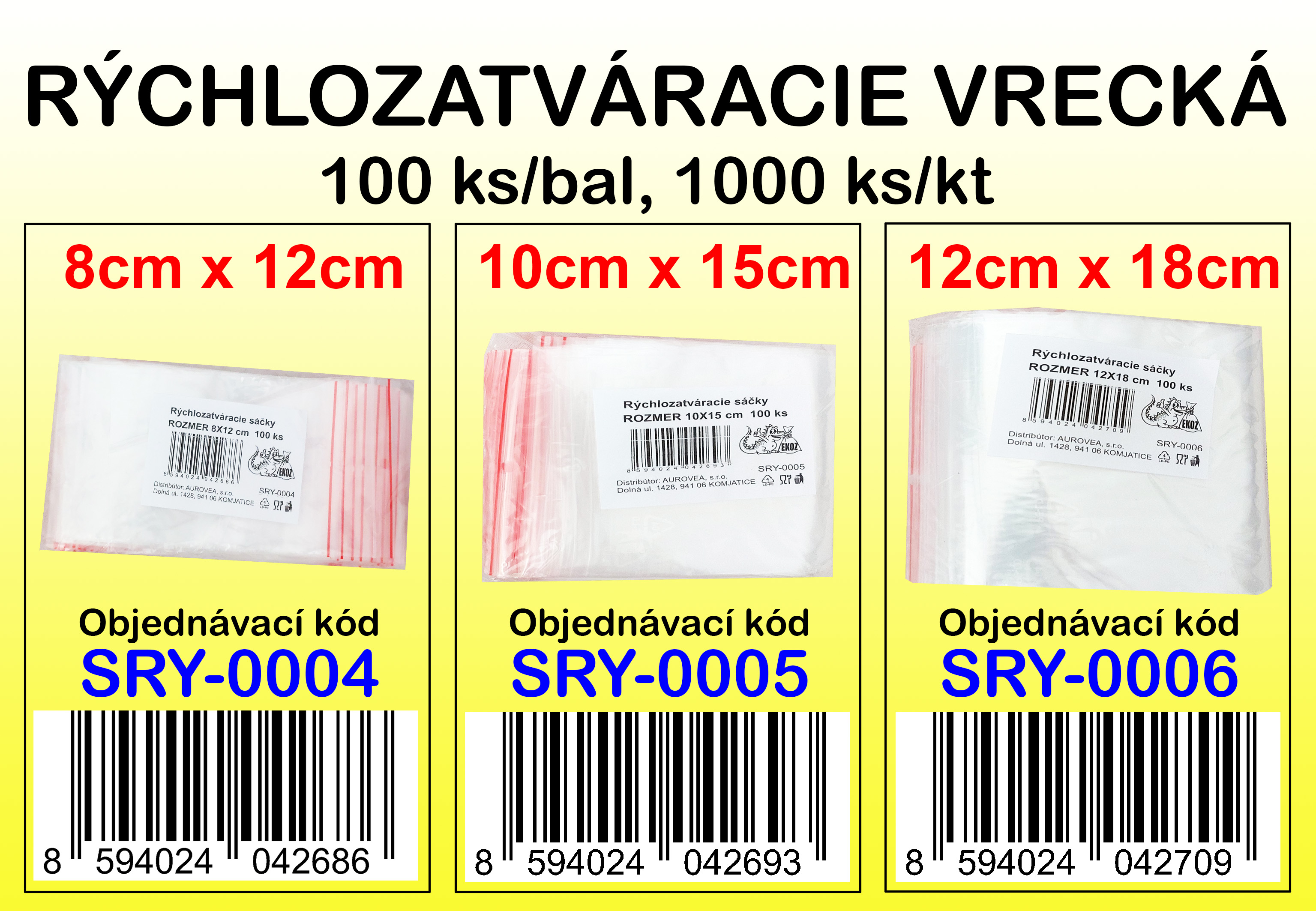 RÝCHLOZATVÁRACIE SÁČKY 8x12cm