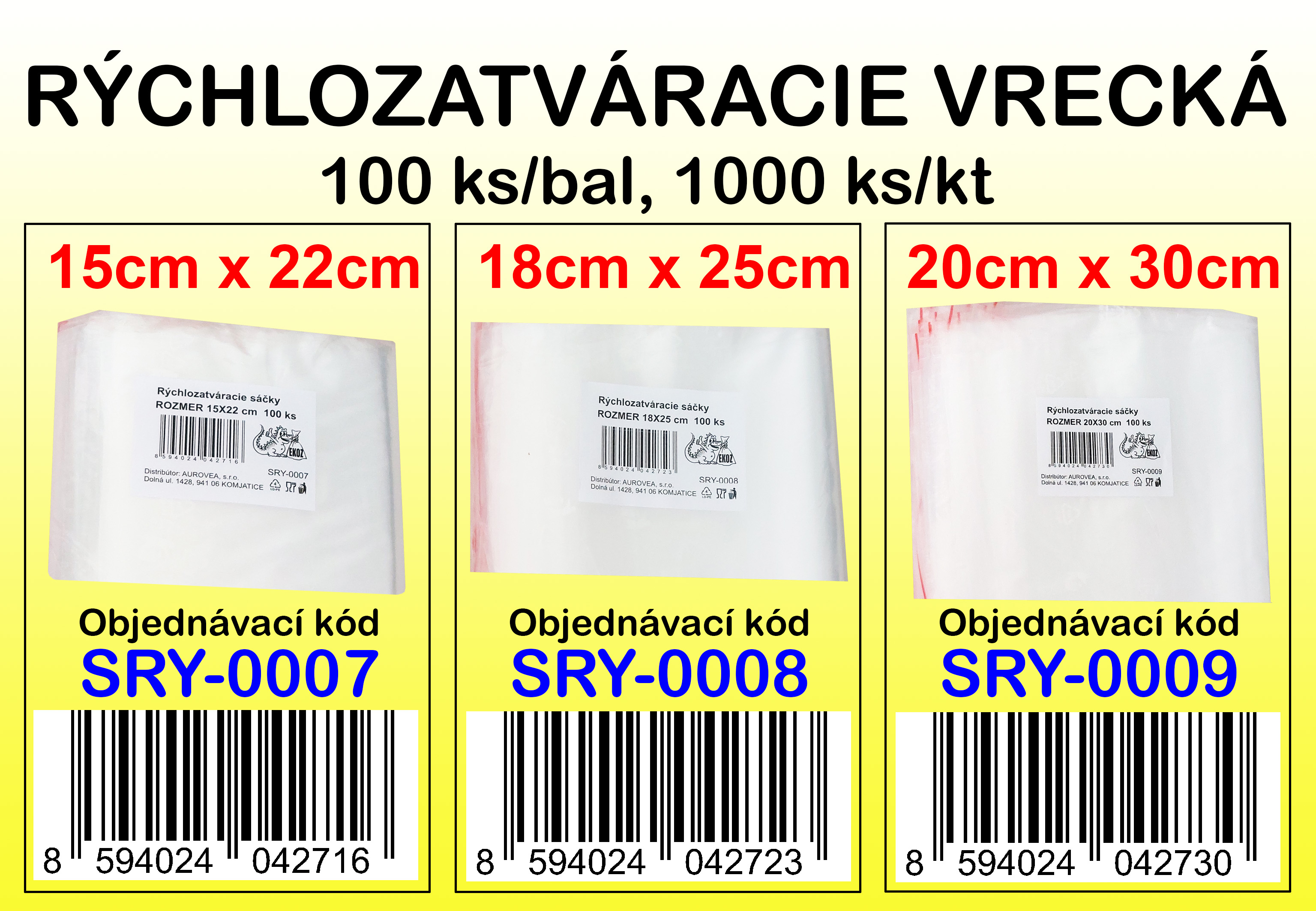 RÝCHLOZATVÁRACIE SÁČKY 18x25cm