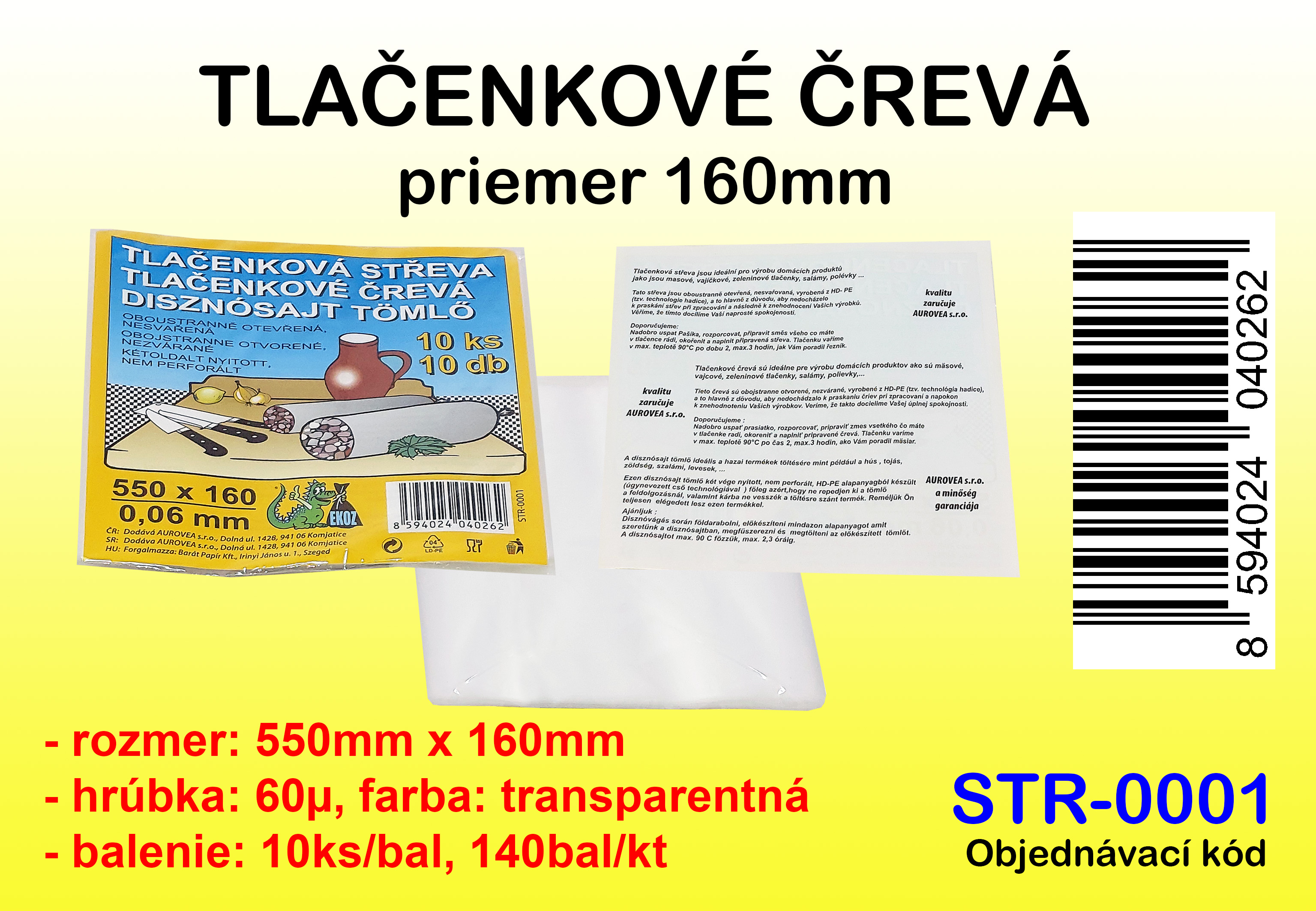 TLAČENKOVÉ ČREVÁ 550x160, 60μ