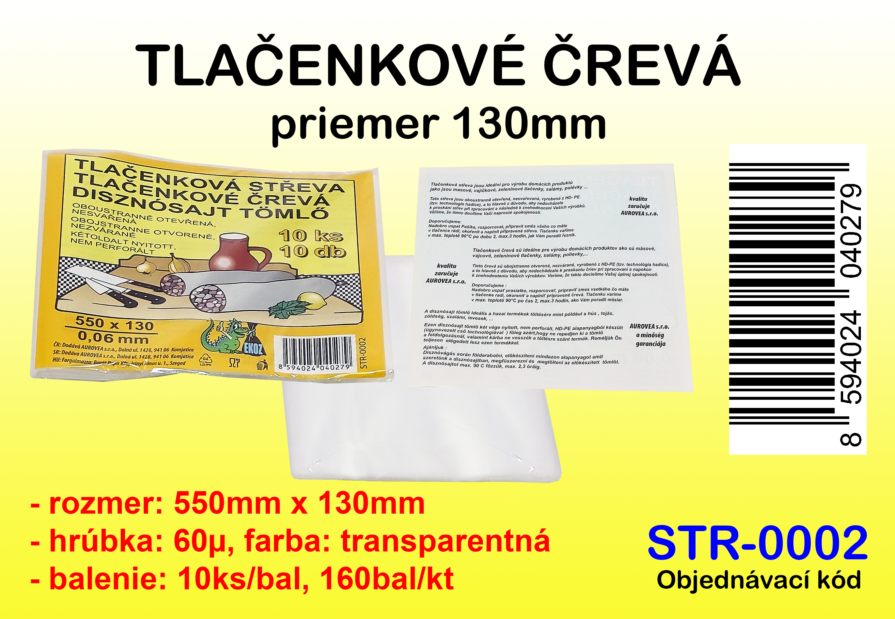 TLAČENKOVÉ ČREVÁ 550x130, 60μ